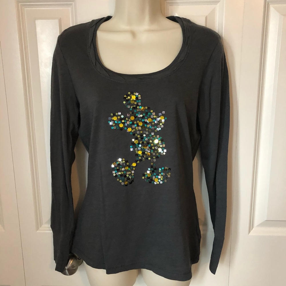 EUC Disney parks Mickey Mouse sequin shirt size M